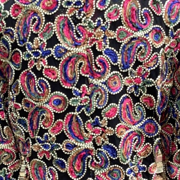 PARIS HUES NWT WOMENS MEDIUM JACKET COAT PAISLEY RIBBON DETAILING MEDIUM - Picture 7 of 11
